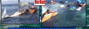 Bodrum’da batan teknede ölümü bekleyen kaçakların, kurtarılma anları görüntülendi