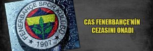 CAS Fenerbahçe’nin cezasını onadı