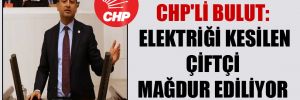 CHP’li Bulut: Elektriği kesilen çiftçi mağdur ediliyor