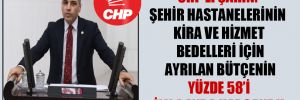 CHP’li Şahin: Şehir hastanelerinin kira ve hizmet bedelleri için ayrılan bütçenin yüzde 58’i ilk 4 ayda harcandı!