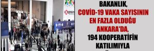 Bakanlık, Covid-19 vaka sayısının en fazla olduğu Ankara’da, 194 kooperatifin katılımıyla fuar düzenleyecek