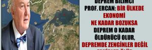 Deprem Bilimci Prof. Ercan: Bir ülkede ekonomi ne kadar bozuksa deprem o kadar öldürücü olur, depremde zenginler değil fakirler ölür