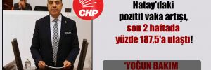 CHP’li Güzelmansur: Hatay’daki pozitif vaka artışı, son 2 haftada yüzde 187,5’a ulaştı!