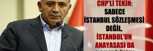 CHP’li Tekin: Sadece İstanbul Sözleşmesi değil, İstanbul’un Anayasası da yok ediliyor!