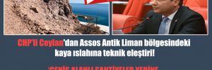 CHP’li Ceylan’dan Assos Antik Liman bölgesindeki kaya ıslahına teknik eleştiri!