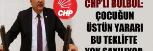 CHPli Bülbül: Çocuğun üstün yararı bu teklifte yok sayılıyor!