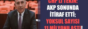 CHP’li Tekin: AKP sonunda itiraf etti; yoksul sayısı 11 milyonu aştı!