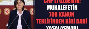 CHP’li Özdemir: Muhalefetin 700 kanun teklifinden biri dahi yasalaşmadı 