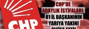 CHP’de adaylık istifaları: 81 il başkanının yarıya yakını istifa etti!