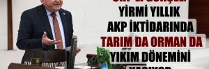 CHP’li Gökçel: Yirmi yıllık AKP iktidarında tarım da orman da yıkım dönemini yaşıyor 