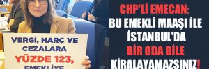CHP’li Emecan: Bu emekli maaşı ile İstanbul’da bir oda bile kiralayamazsınız!
