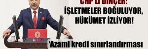 CHP’li Dinçer: İşletmeler boğuluyor, hükümet izliyor!