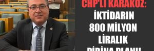 CHP’li Karakoz: İktidarın 800 milyon liralık pirina planı!