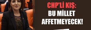 CHP’li Kış: Bu millet affetmeyecek!