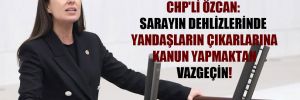 CHP’li Özcan: Sarayın dehlizlerinde yandaşların çıkarlarına kanun yapmaktan vazgeçin!
