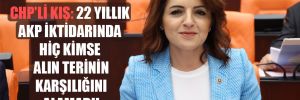 CHP’li Kış: 22 yıllık AKP iktidarında hiç kimse alın terinin karşılığını alamadı!