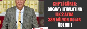 CHP’li Gürer: Buğday ithalatına ilk 2 ayda 389 milyon Dolar ödendi!