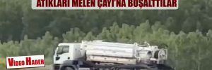 MHP’li Gölyaka Belediyesi’nden skandal görüntü! Atıkları Melen Çayı’na boşalttılar 
