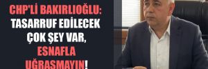 CHP’li Bakırlıoğlu: Tasarruf edilecek çok şey var, esnafla uğraşmayın!