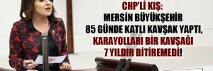 CHP’li Kış: Mersin Büyükşehir 85 günde katlı kavşak yaptı, Karayolları bir kavşağı 7 yıldır bitiremedi!