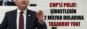 CHP’li Polat: Şirketlerin 2 milyar dolarına tasarruf yok!