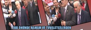 İBB önünde hamam ve tuvaletçilerden "düdüklü" protesto