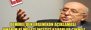 Demirel'den Ergenekon açıklaması: Umarım ki milleti incitici kararlar çıkmaz