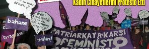 Feminisler, İstanbul'da AVM önünde kadın cinayetlerini protesto etti.