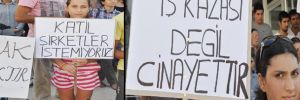 Milas'ta yetim kalan çocuklardan protesto