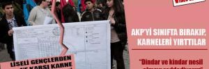 Adana'da liseli gençlerden 4+4+4'e karşı karne yırtma eylemi