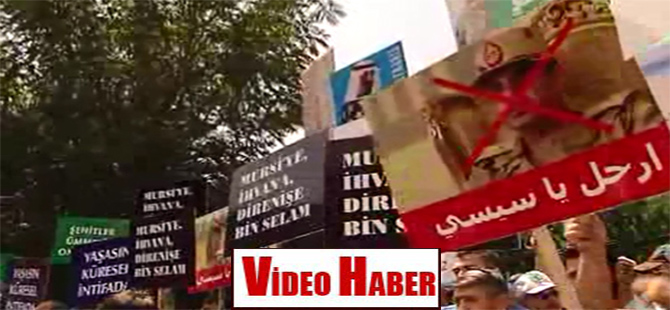 Mısır Büyükelçiliği’nin önünde protesto