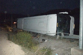 Kırşehir’de otobüs şarampole yuvarlandı: 48 yaralı