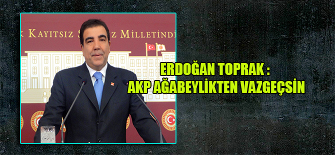 Erdoğan Toprak : AKP ağabeylikten vazgeçsin