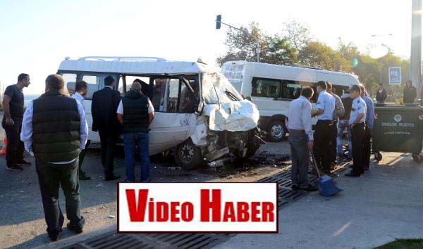 İşçi servisi ile yolcu minibüsü çarpıştı: 16 yaralı
