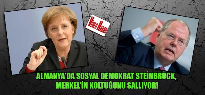Almanya’da sosyal demokrat Steinbrück, Merkel’in koltuğunu sallıyor!