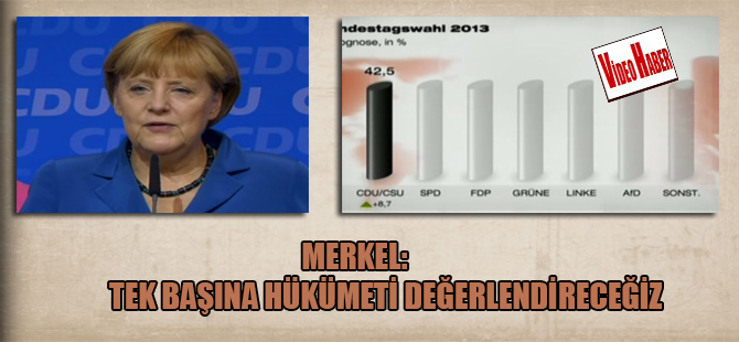 Merkel: Tek başına hükümeti değerlendireceğiz
