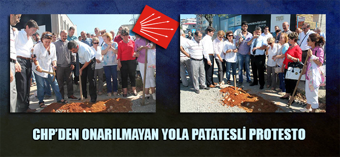 CHP’den onarılmayan yola patatesli protesto