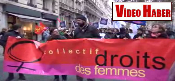 Paris’te “Kadına şiddete hayır” yürüyüşü