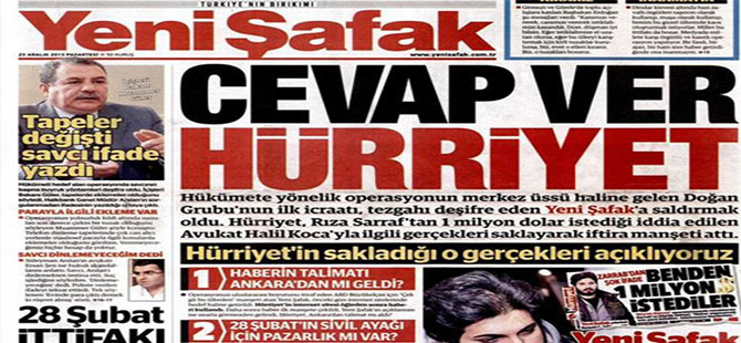 Yenişafak’tan Gülen’e yakın Bugün Gazetesi’ne şok suçlama!