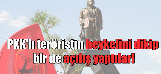 PKK’lı teröristin heykelini dikip bir de açılış yaptılar!