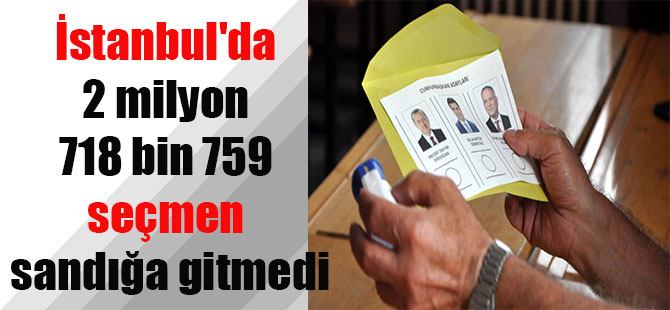 İstanbul’da 2 milyon 718 bin 759 seçmen sandığa gitmedi