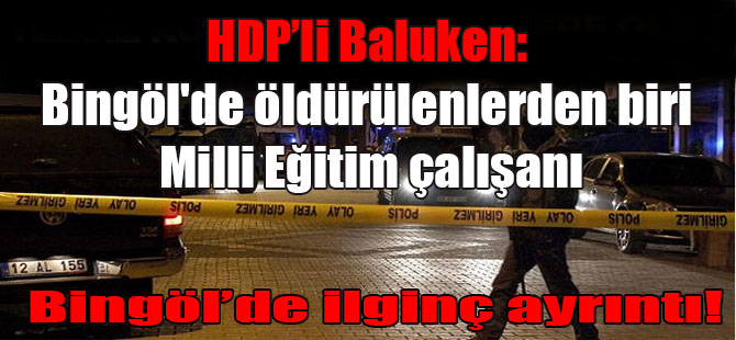 HDP’li Baluken: Bingöl’de öldürülenlerden biri Milli Eğitim çalışanı