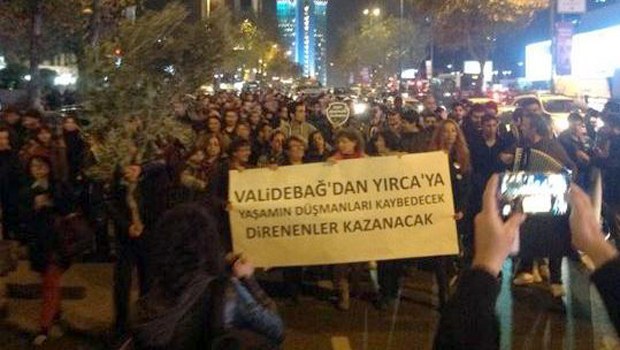 İstanbul’da zeytin dallı protesto