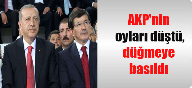 AKP’nin oyları düştü, düğmeye basıldı