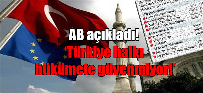 AB açıkladı! Türkiye halkı hükümete güvenmiyor!