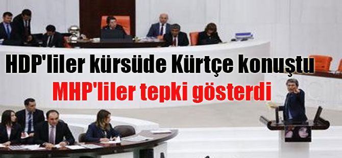HDP’liler kürsüde Kürtçe konuştu MHP’liler tepki gösterdi