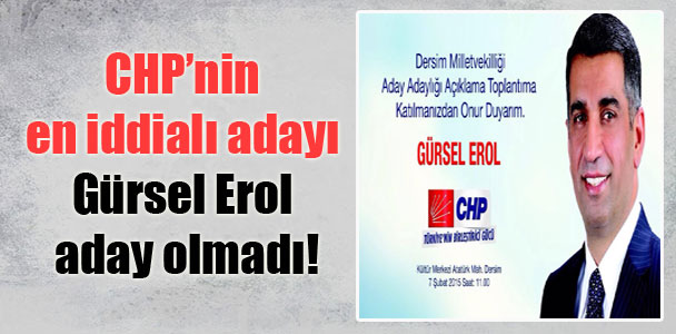 CHP’nin en iddialı adayı Gürsel Erol aday olmadı!