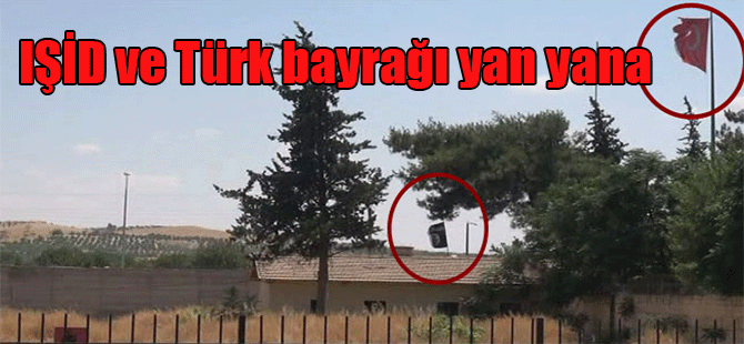 IŞİD ve Türk bayrağı yan yana