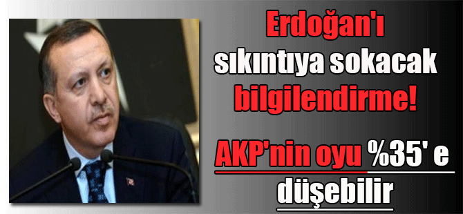 Erdoğan’ı sıkıntıya sokacak bilgilendirme! AKP’nin oyu %35′ e düşebilir