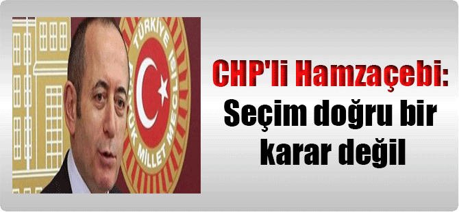 CHP’li Hamzaçebi: Seçim doğru bir karar değil